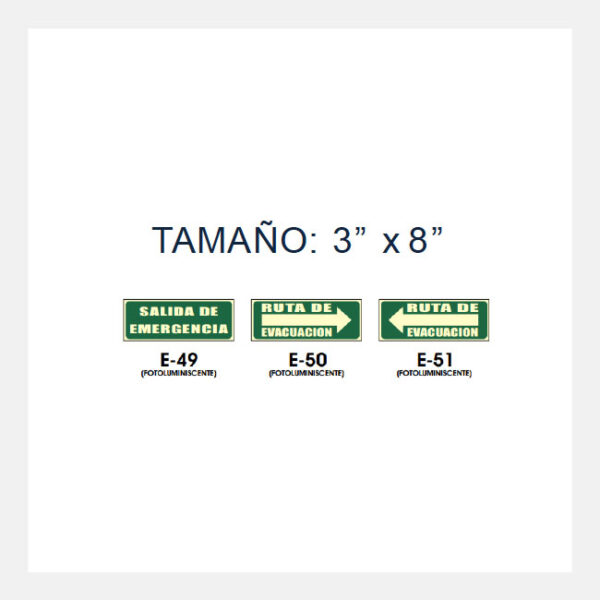 Rotulación de evacuación 3" x 8"