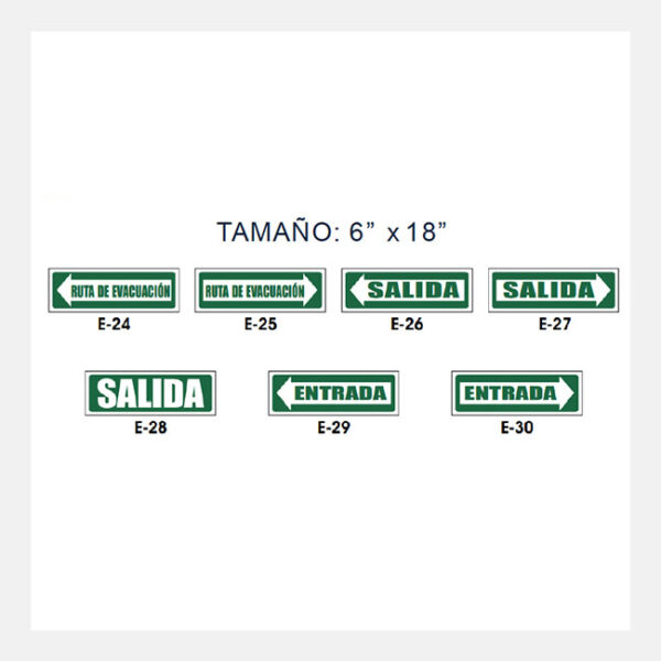 Rotulación de evacuación 6" x 18"