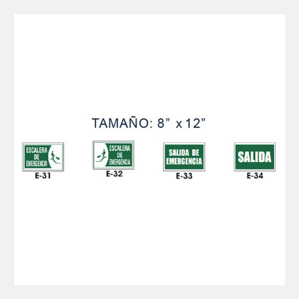 Rotulación de evacuación 8" x 12"