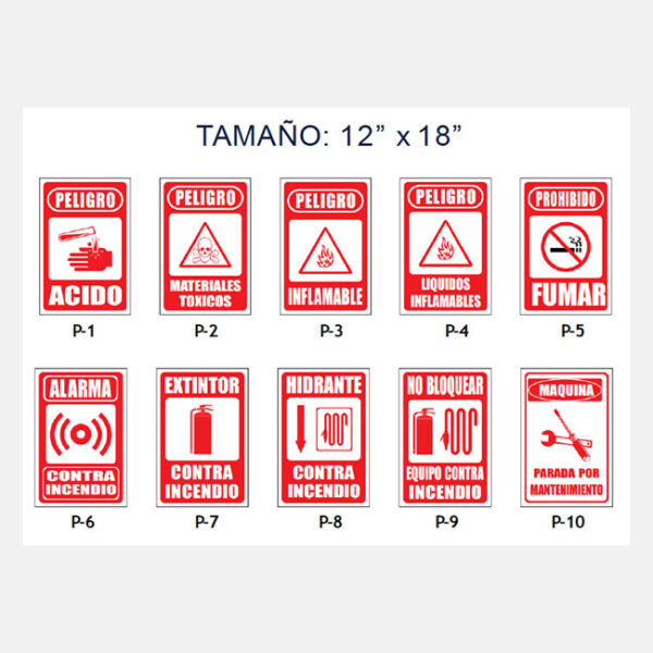 Rotulación de peligro 12" x 18"