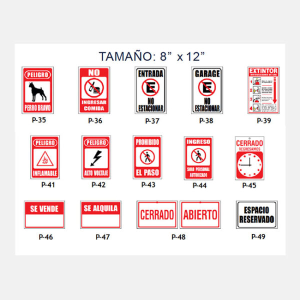 Rotulación de peligro 8" x 12"